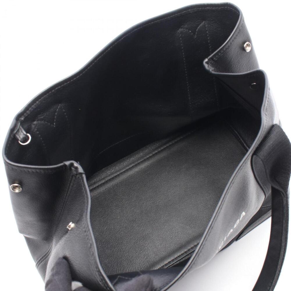 Balenciaga Navy Cabas S Tote Bag Handbag Leather Women's Black 339933 - Picture 3 of 10